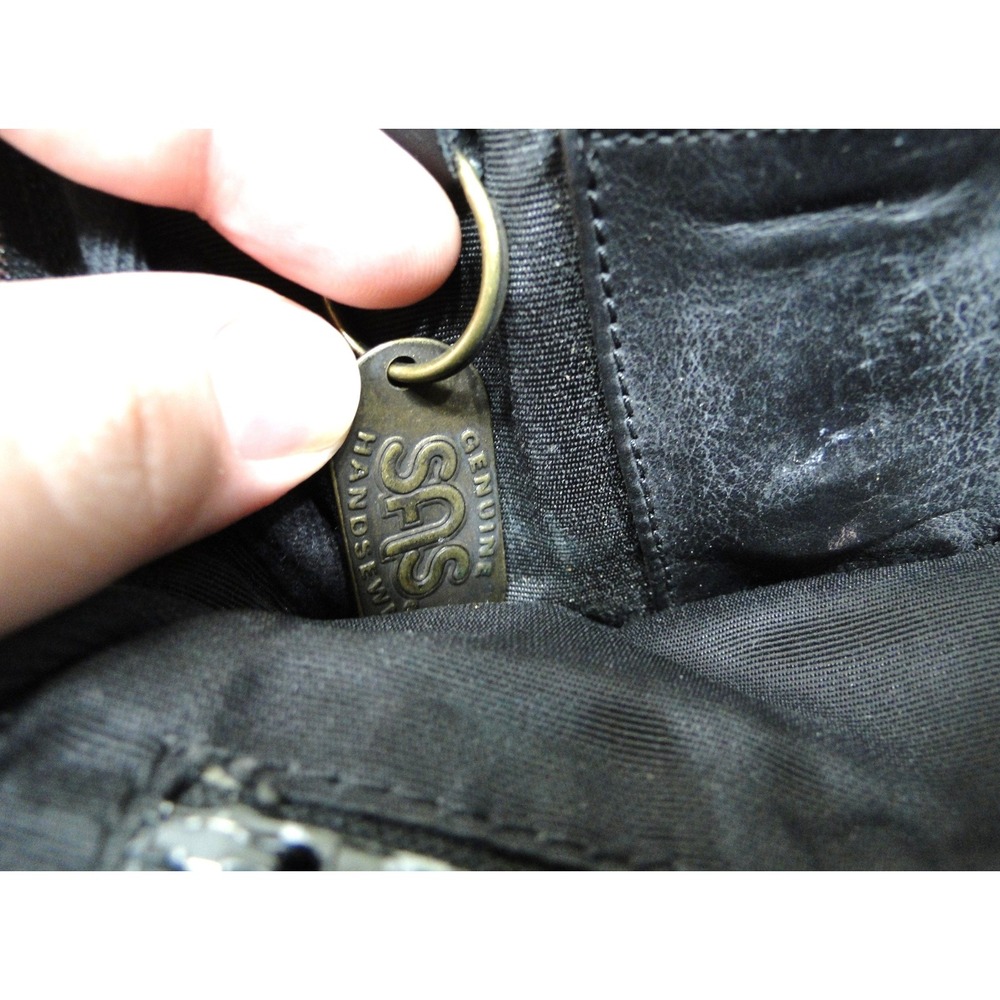SAS Black Pebbled Leather Organizer Crossbody Bag Made in USA - Picture 12 of 15